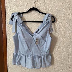 Express Peplum Baby Blue Top Size M